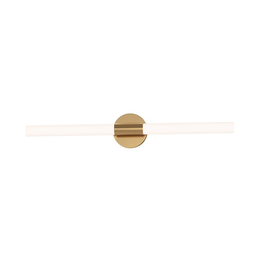 Maxim Lighting Tubi 1Lt 30" Bath Vanity, White/Aged Brass/White - 52513WTNAB