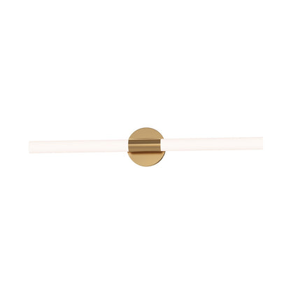 Maxim Lighting Tubi 1Lt 30" Bath Vanity, White/Aged Brass/White