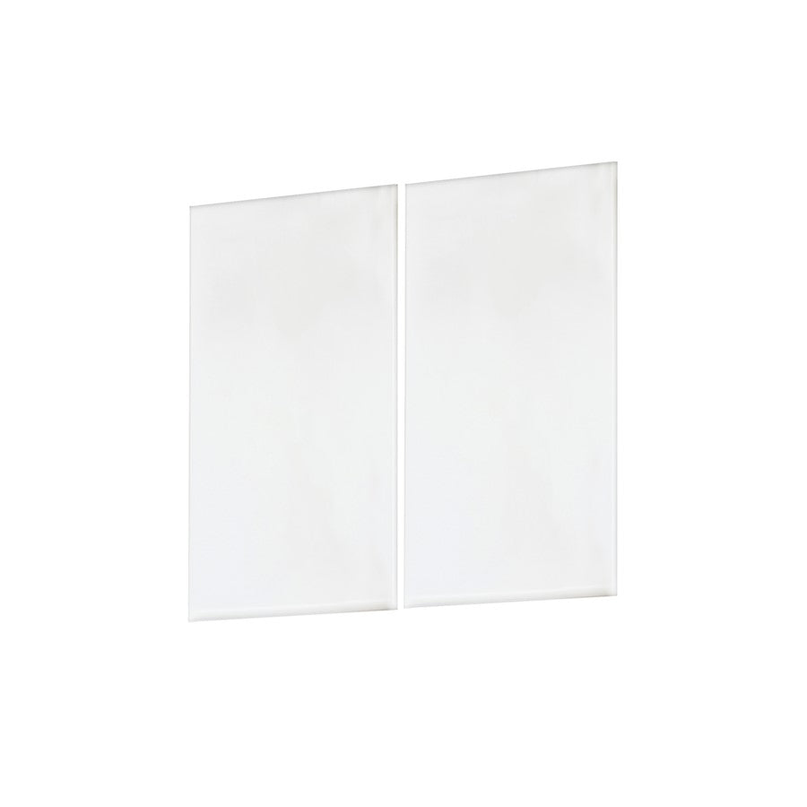 Maxim Lighting Address Half Blank 4" Square Tile (Set of 2), White