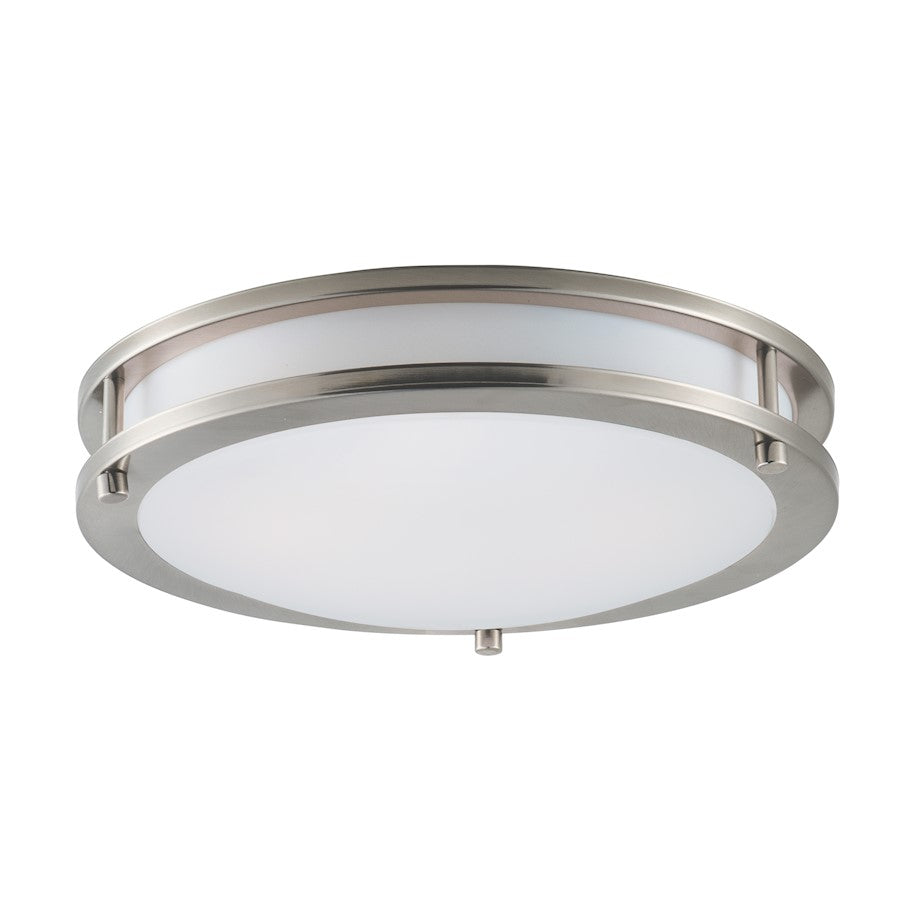 Maxim Lighting Linear LED 1-Light Flush Mount, Nickel/White