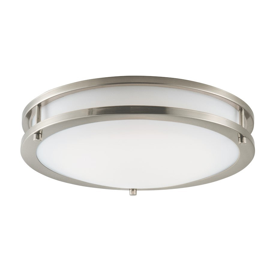 Maxim Lighting Linear LED 1-Light Flush Mount, Nickel/White