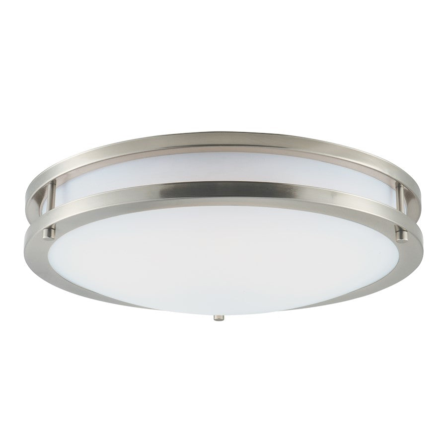 Maxim Lighting Linear LED 1-Light Flush Mount, Nickel/White