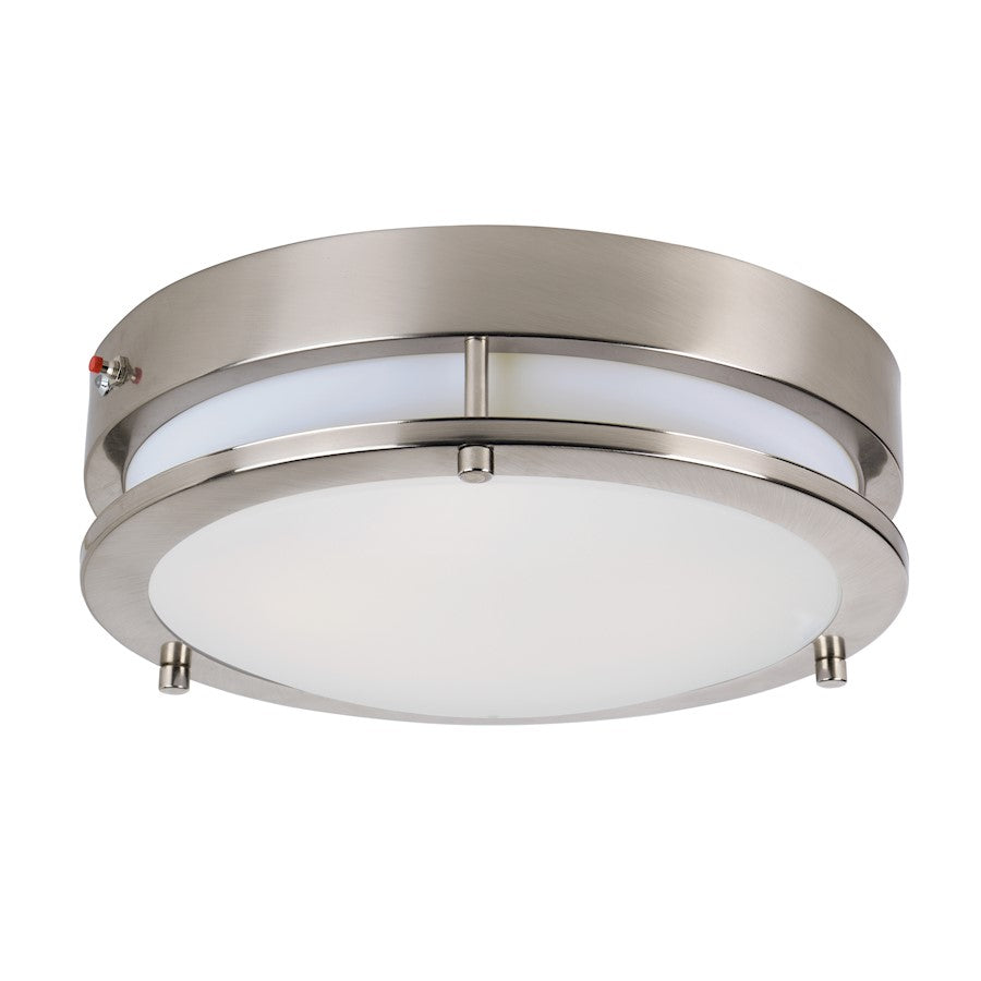 Maxim Lighting Linear LED Flush, EM Back Up, Nickel/White
