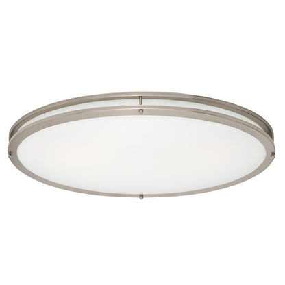 Maxim Lighting Linear LED 1-Light Flush Mount, Nickel/White