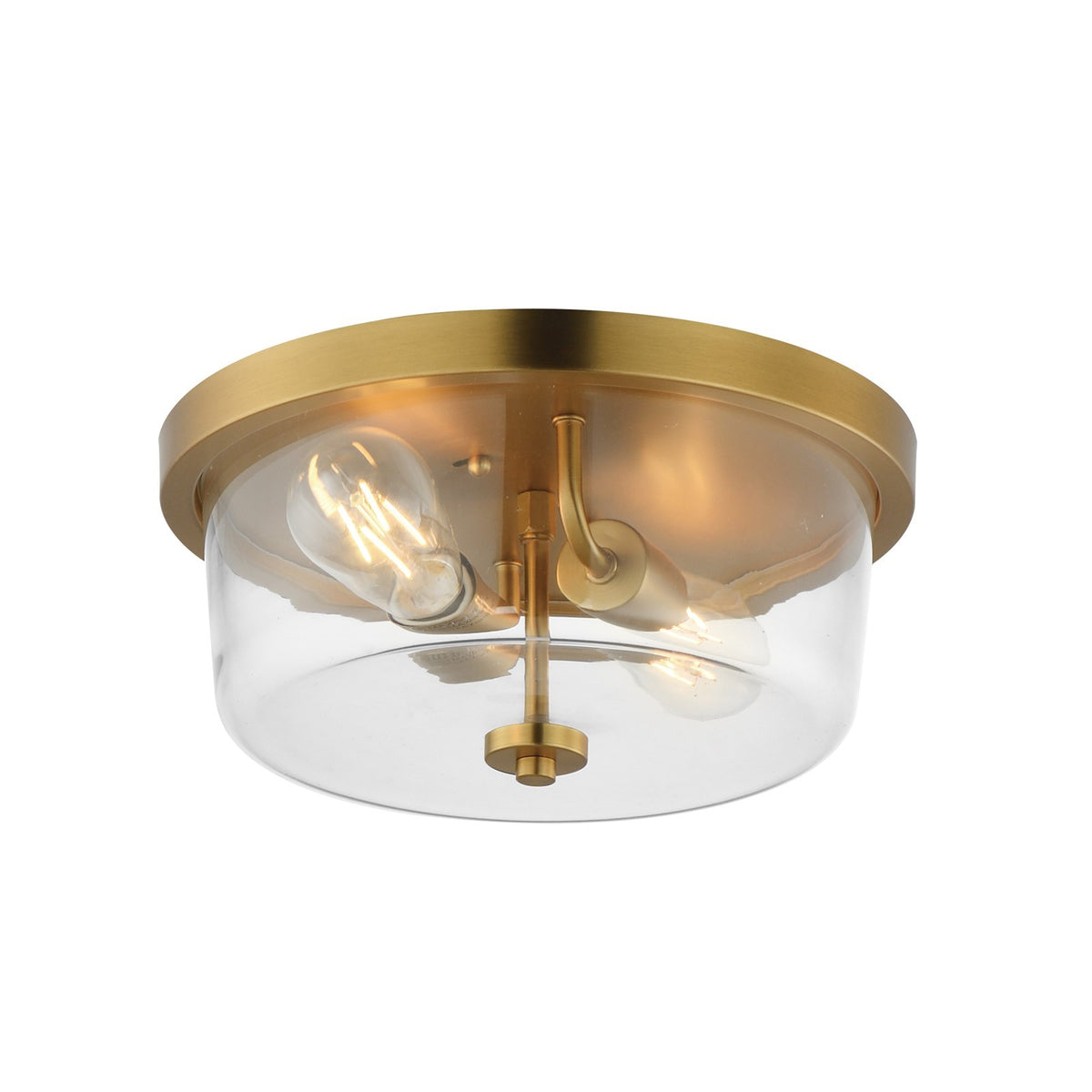 Maxim Lighting Fuller 2Lt 5.5" Flush Mount, Natural Aged Brass/Clear