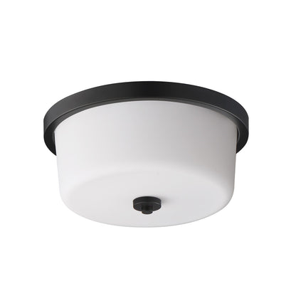 Maxim Lighting Fuller 2 Light 5.5" Flush Mount, Black/White
