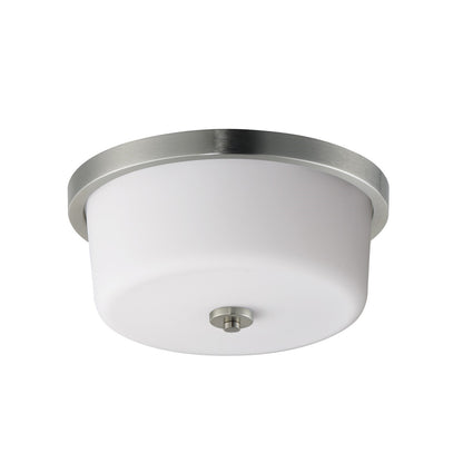 Maxim Lighting Fuller 2 Light 5.5" Flush Mount, Satin Nickel/White