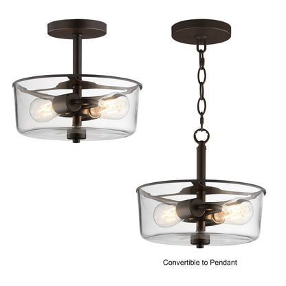 Maxim Lighting Fuller 2Lt 10" Flush Mount, Oil Rubbed Bronze/Clear