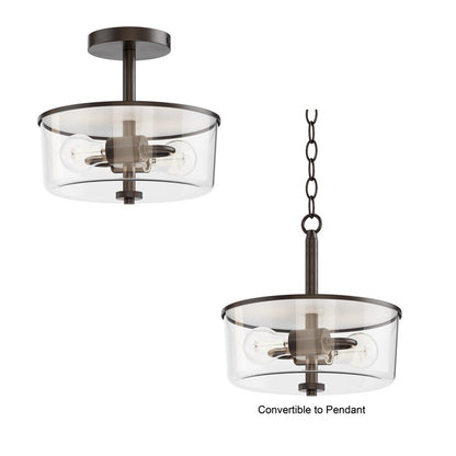 Maxim Lighting Fuller 2Lt 10" Flush Mount, Oil Rubbed Bronze/Clear