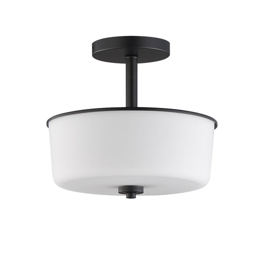 Maxim Lighting Fuller 2 Light 10" Flush Mount, Black/White