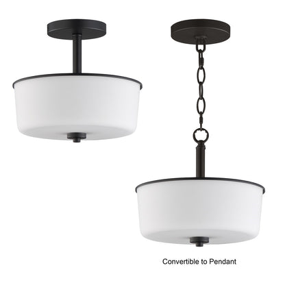 Maxim Lighting Fuller 2 Light 10" Flush Mount, Black/White