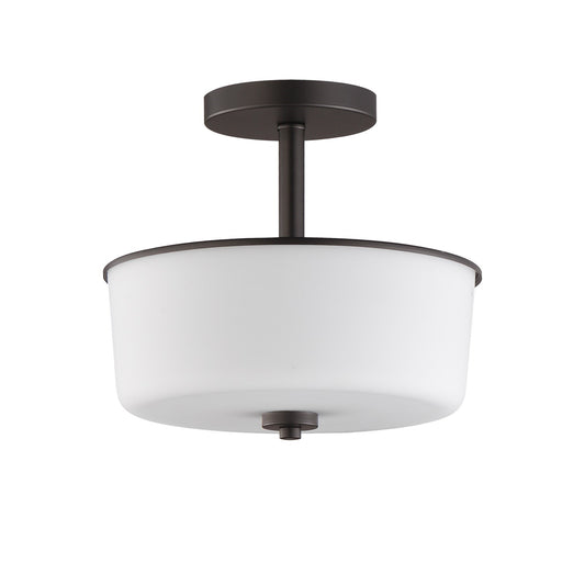Maxim Lighting Fuller 2Lt 10" Flush Mount, Oil Rubbed Bronze/White