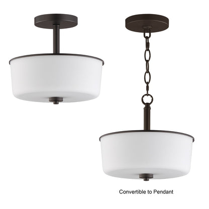 Maxim Lighting Fuller 2Lt 10" Flush Mount, Oil Rubbed Bronze/White