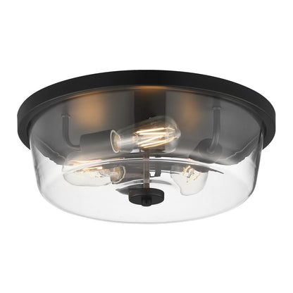 Maxim Lighting Fuller 3 Light 5.5" Flush Mount, Black/Clear