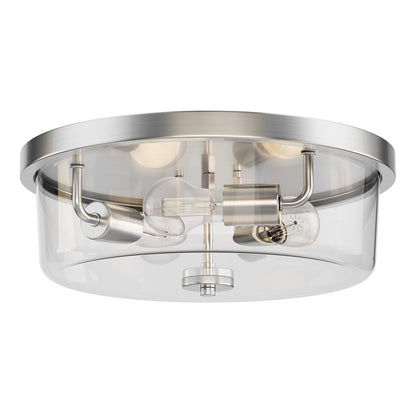 Maxim Lighting Fuller 3 Light 5.5" Flush Mount, Satin Nickel/Clear - 5693CLSN
