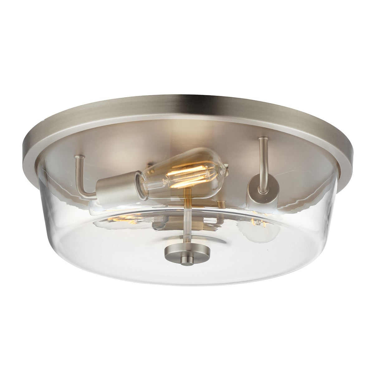 Maxim Lighting Fuller 3 Light 5.5" Flush Mount, Satin Nickel/Clear