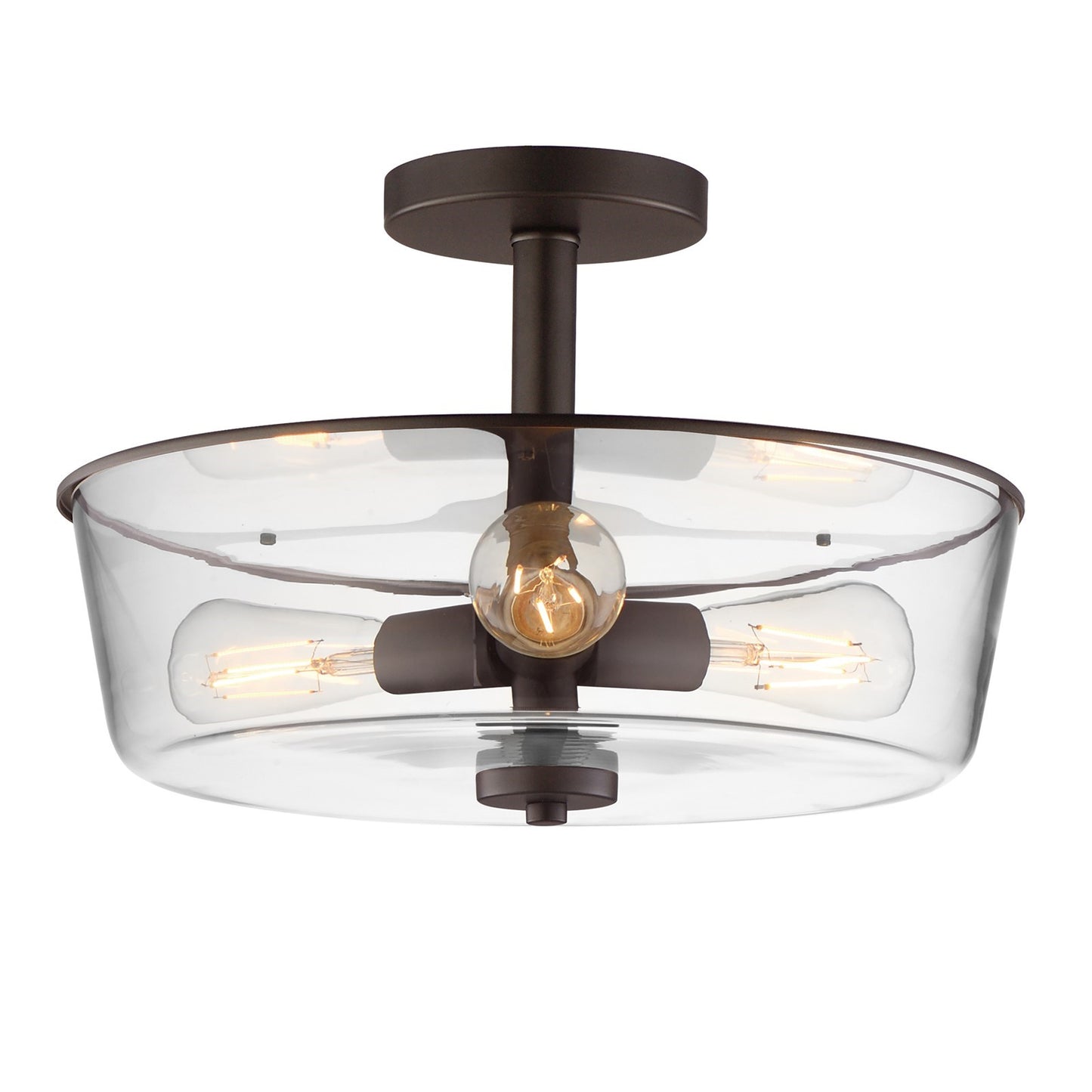 Maxim Lighting Fuller 3Lt 10" Flush Mount, Oil Rubbed Bronze/Clear