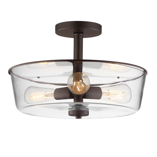 Maxim Lighting Fuller 3Lt 10" Flush Mount, Oil Rubbed Bronze/Clear