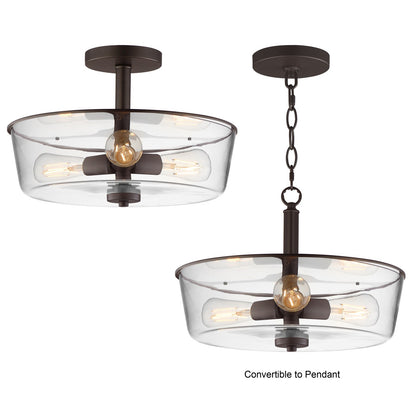 Maxim Lighting Fuller 3Lt 10" Flush Mount, Oil Rubbed Bronze/Clear