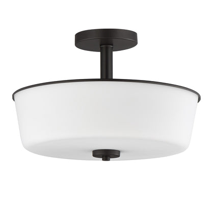 Maxim Lighting Fuller 3 Light 10" Flush Mount, Black/White