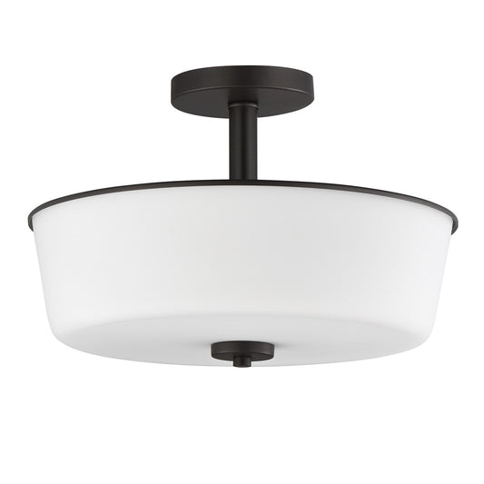 Maxim Lighting Fuller 3 Light 10" Flush Mount, Black/White