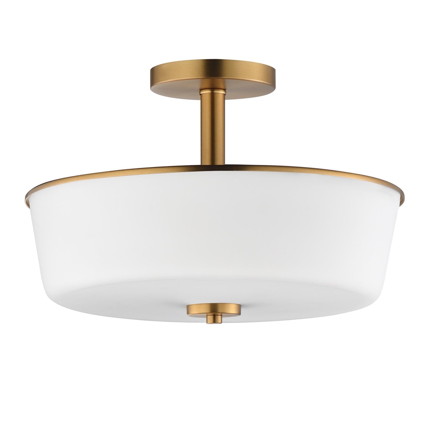 Maxim Lighting Fuller 3Lt 10" Flush Mount, Natural Aged Brass/White