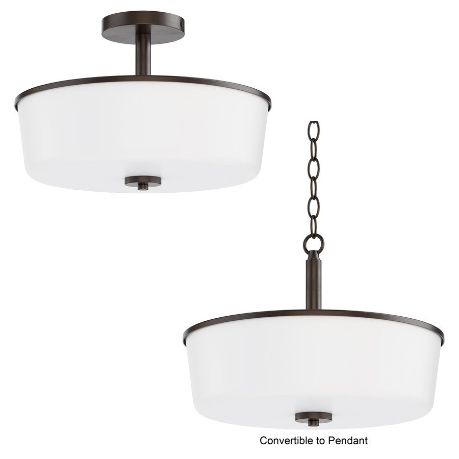 Maxim Lighting Fuller 3Lt 10" Flush Mount, Oil Rubbed Bronze/White
