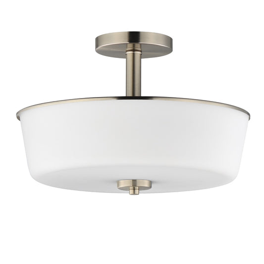 Maxim Lighting Fuller 3 Light 10" Flush Mount, Satin Nickel/White