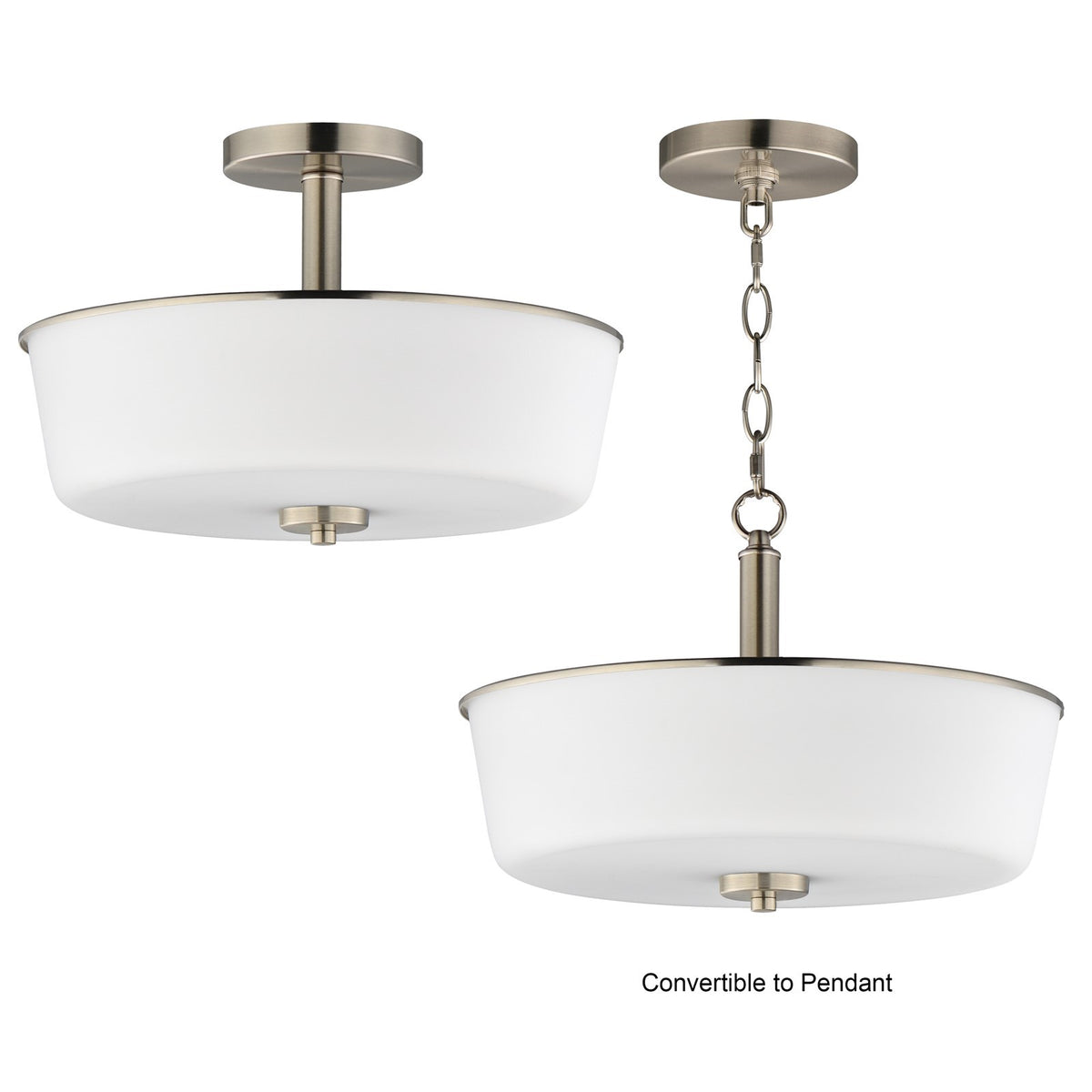 Maxim Lighting Fuller 3 Light 10" Flush Mount, Satin Nickel/White