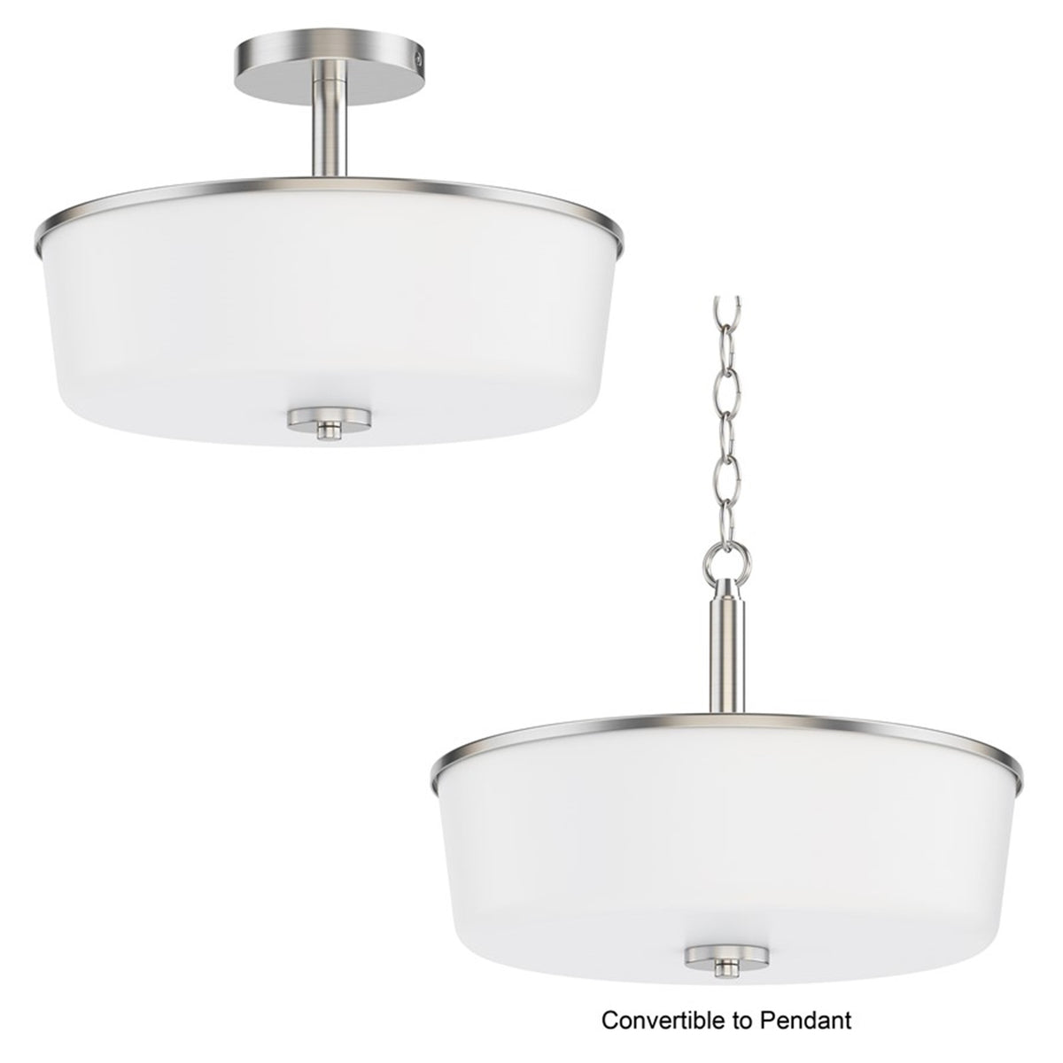 Maxim Lighting Fuller 3 Light 10" Flush Mount, Satin Nickel/White