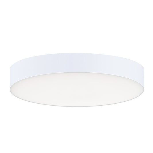 Maxim Lighting Trim Eco 5in 1-Light LED Flush Mount | Modern White Steel and PC | Bathroom & Hallway | 5.25 x 5.25 x 1.25 in | Model 57330WTWT