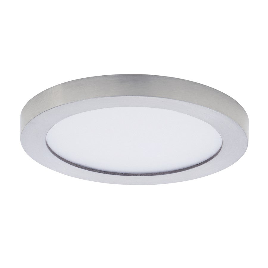 Maxim Lighting Chip 5" 12W RD LED Flush Mount, Satin Nickel/White - 57590WTSN