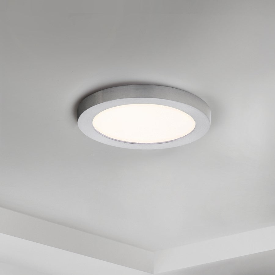 Maxim Lighting Chip 5" 12W RD LED Flush Mount, Satin Nickel/White