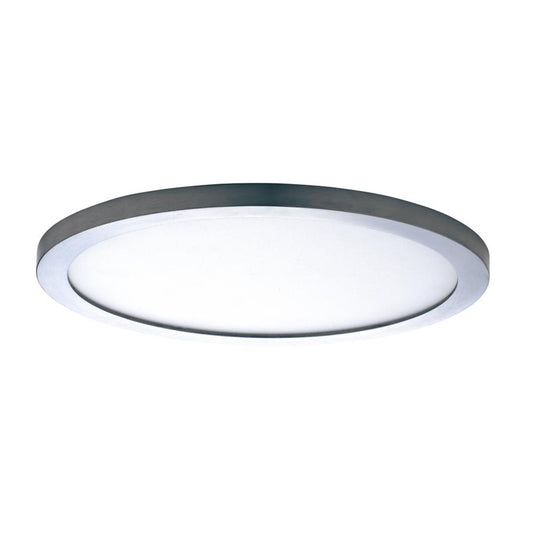 Maxim Lighting Chip 1 Lt 7" 15W RD LED Flush Mount, Nickel/White - 57592WTSN