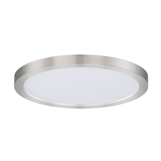Maxim Lighting Chip 9" 18W RD LED Flush Mount 3000K, Nickel/White