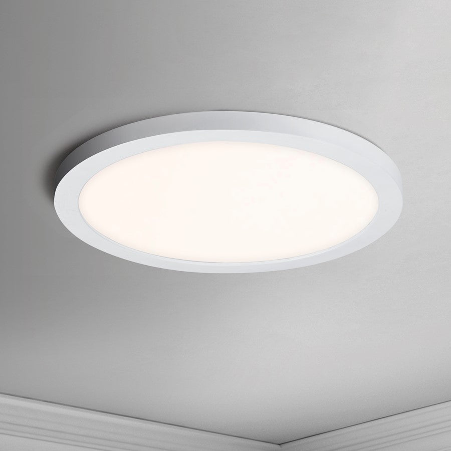 Maxim Lighting Chip 9" 18W RD LED Flush Mount 3000K, White/White