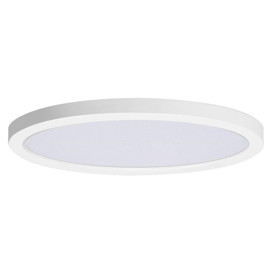 Maxim Lighting Chip 16in 1-Light LED Flush Mount | Modern White PC and Steel | Bathroom & Hallway | 15.75 x 15.75 x 0.75 in, 5CCT | Model 57599WTWT