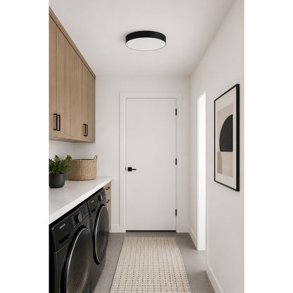 Maxim Lighting Trim 9in 1-Light LED Flush Mount | Modern Polished Chrome and White Polycarbonate | Hallway & Bathroom Ceiling Light | Model 57663WTPC