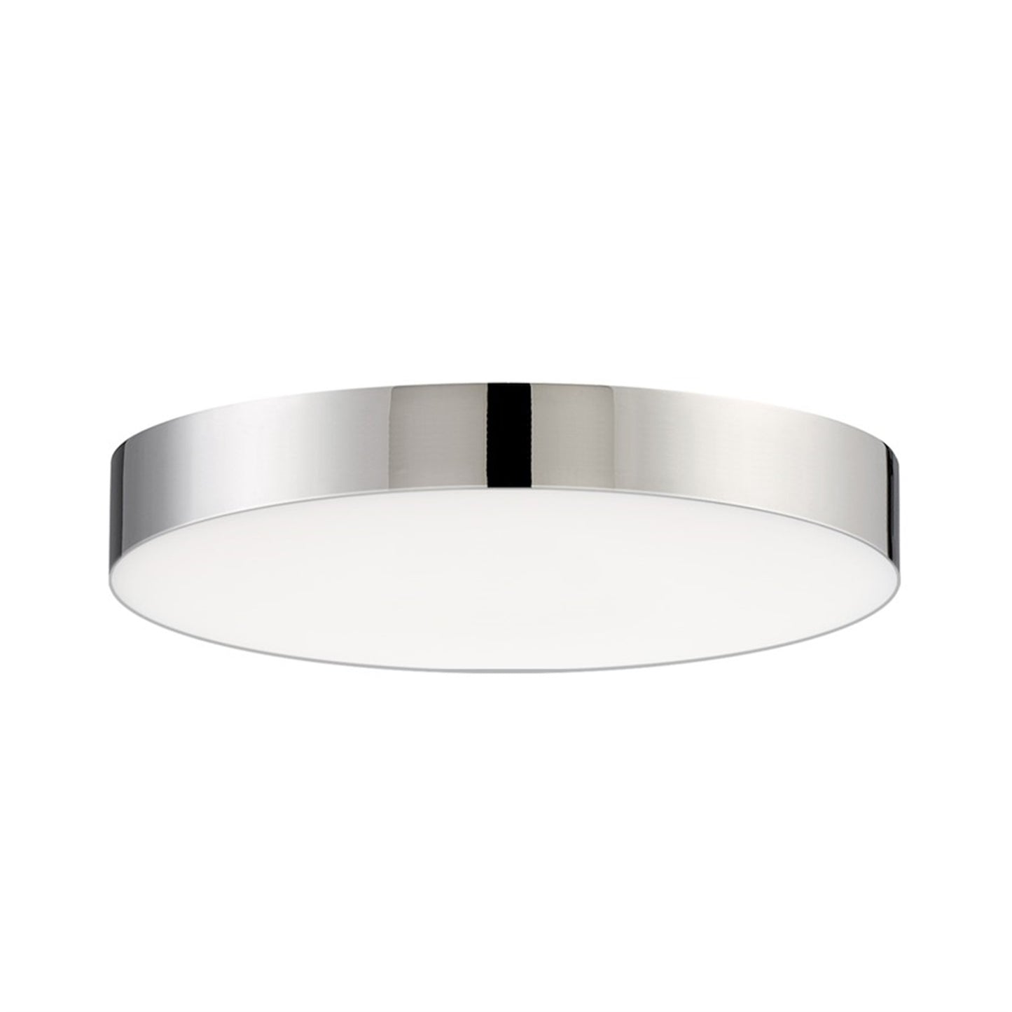 Maxim Lighting Trim 9in 1-Light LED Flush Mount | Modern Polished Chrome and White Polycarbonate | Hallway & Bathroom Ceiling Light | Model 57663WTPC