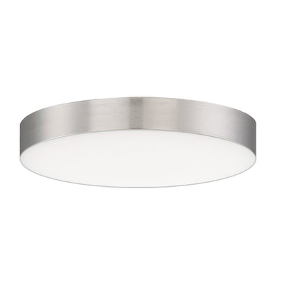 Maxim Lighting Trim 9in 1-Light LED Flush Mount | Modern Polished Chrome and White Polycarbonate | Hallway & Bathroom Ceiling Light | Model 57663WTPC