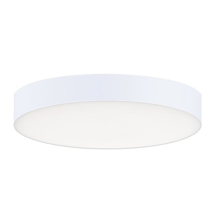 Maxim Lighting Trim 9in 1-Light LED Flush Mount | Modern Polished Chrome and White Polycarbonate | Hallway & Bathroom Ceiling Light | Model 57663WTPC