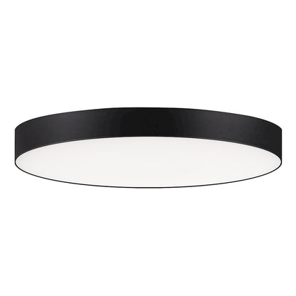Maxim Lighting Trim 9in 1-Light LED Flush Mount | Modern Polished Chrome and White Polycarbonate | Hallway & Bathroom Ceiling Light | Model 57663WTPC