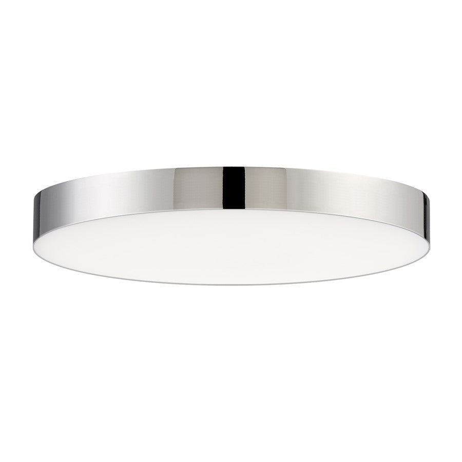 Maxim Lighting Trim 9in 1-Light LED Flush Mount | Modern Polished Chrome and White Polycarbonate | Hallway & Bathroom Ceiling Light | Model 57663WTPC