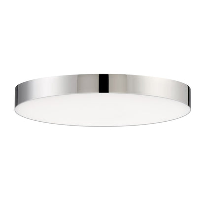 Maxim Lighting Trim 9in 1-Light LED Flush Mount | Modern Polished Chrome and White Polycarbonate | Hallway & Bathroom Ceiling Light | Model 57663WTPC