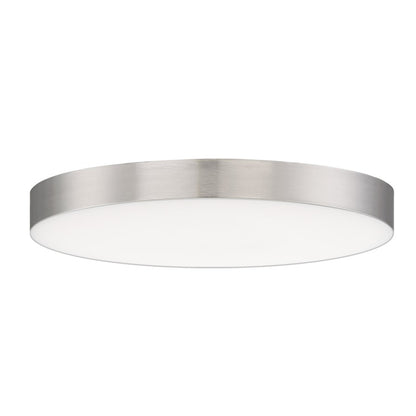 Maxim Lighting Trim 9in 1-Light LED Flush Mount | Modern Polished Chrome and White Polycarbonate | Hallway & Bathroom Ceiling Light | Model 57663WTPC