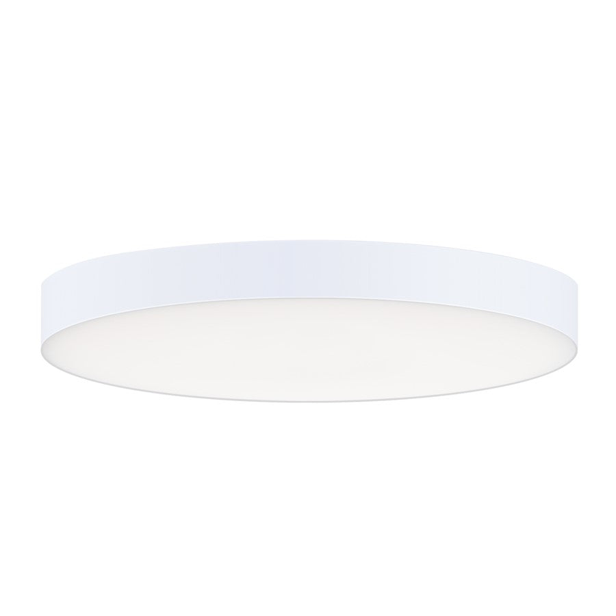 Maxim Lighting Trim 9in 1-Light LED Flush Mount | Modern Polished Chrome and White Polycarbonate | Hallway & Bathroom Ceiling Light | Model 57663WTPC