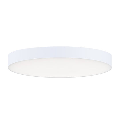 Maxim Lighting Trim 9in 1-Light LED Flush Mount | Modern Polished Chrome and White Polycarbonate | Hallway & Bathroom Ceiling Light | Model 57663WTPC