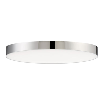 Maxim Lighting Trim 9in 1-Light LED Flush Mount | Modern Polished Chrome and White Polycarbonate | Hallway & Bathroom Ceiling Light | Model 57663WTPC