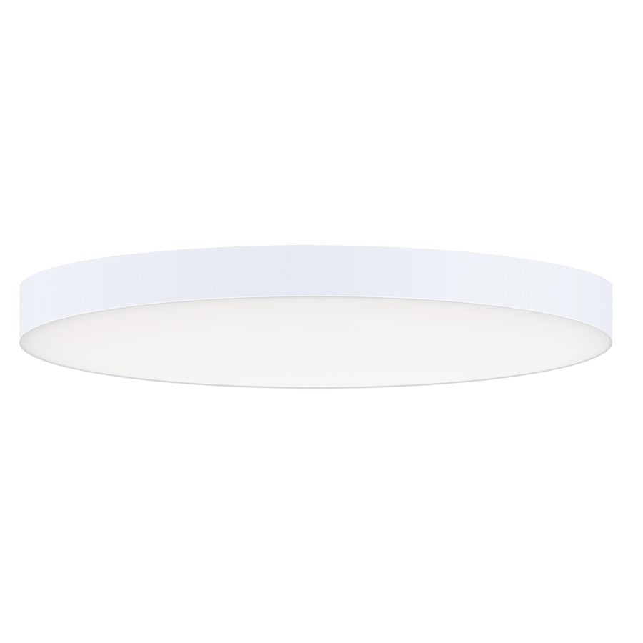 Maxim Lighting Trim 9in 1-Light LED Flush Mount | Modern Polished Chrome and White Polycarbonate | Hallway & Bathroom Ceiling Light | Model 57663WTPC