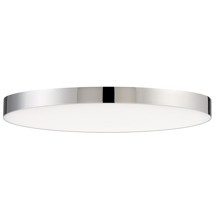Maxim Lighting Trim 9in 1-Light LED Flush Mount | Modern Polished Chrome and White Polycarbonate | Hallway & Bathroom Ceiling Light | Model 57663WTPC